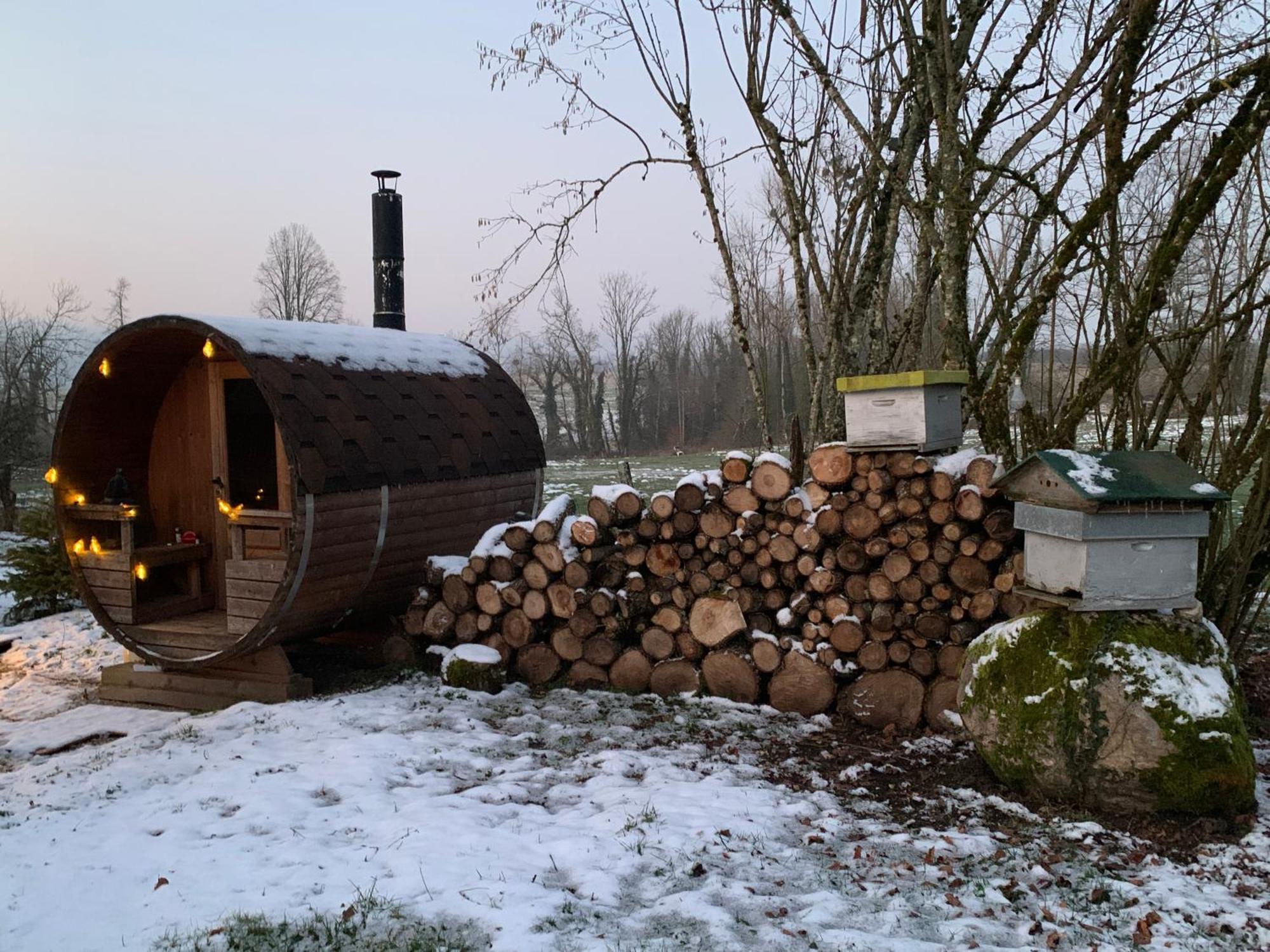 Cabane En Bois Avec Bain Nordique Et Sauna Marigny  Kültér fotó
